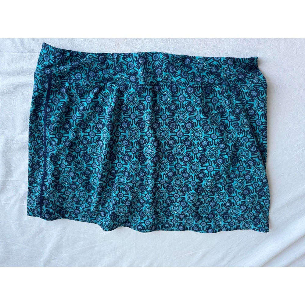Title Nine Athletic Skort XL Teal Navy Geometric Kaleidoscope Print Activewear